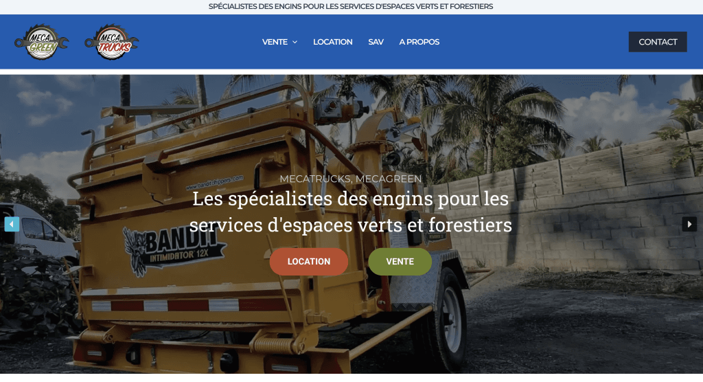 site vitrine mecatrucks location et vente engins forestiers