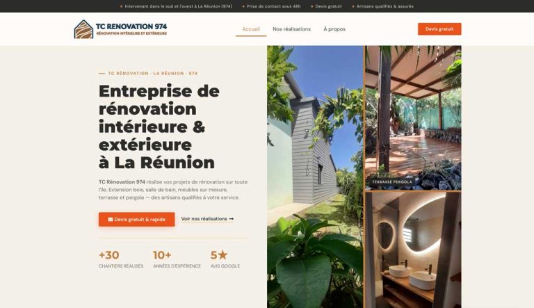 site vitrine artisan bois tc renovation 974